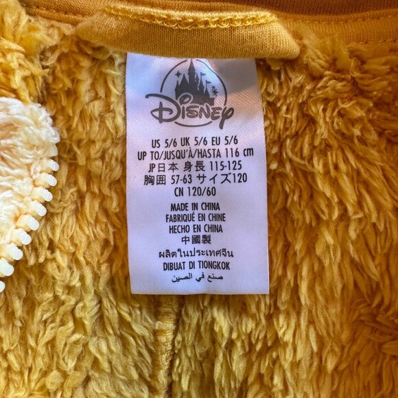 DISNEY STORE Simba Costume Pajamas Kids 5-6 The Lion King Cozy Onesie Halloween - Picture 7 of 10